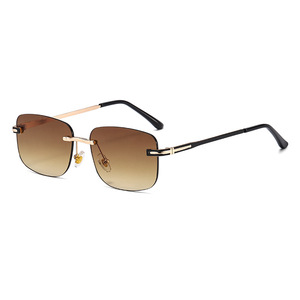 Gafas de Sol Cuadradas Sin Montura con Logotipo Personalizado, Estilo Retro 2026, Unisex, con Lentes Degradados y Protección UV400 para Mujer - Product Image 4