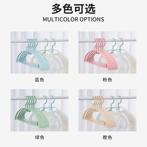 Cintres en plastique ronds antidérapants et sans traces pour rangement de garde-robe, organisateur de séchage de manteaux, lot de 5, bleu, vert, kaki, rose - Product Image 4