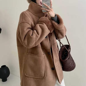 Giacche in Vera <span class=keywords><strong>Pelle</strong></span> di Lana di Alta Qualità per <span class=keywords><strong>Donna</strong></span>, Cappotto Reversibile Versatile, <span class=keywords><strong>Blazer</strong></span> Caldo e Spesso - Product Image 5