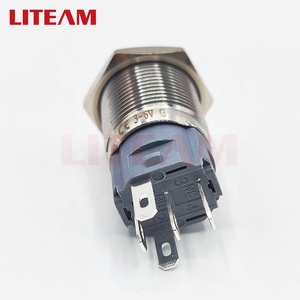 16mm Flat Round Head Waterproof On-off Momentary Ring+Dot Led Illuminated Metal Push Button Switch 3-6V Green Led Metal Switch - Product Image 6