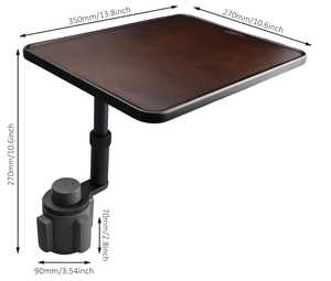 Hochfester Aluminiumlegierungs-Lenkradtisch mit Mehrwinkel-Unterstützung, Holzmaserung-Furnier-Handwerk, Moderner Minimalistischer Stil, Laptop-Tisch - Product Image 1
