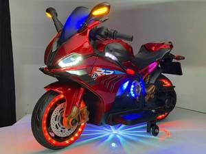 มอเตอร์ไซค์ไฟฟ้าสำหรับเด็ก ขี่ได้ ใช้แบตเตอรี่ ผลิตจากพลาสติก พร้อมไฟ LED และเสียงเพลง - Product Image 1
