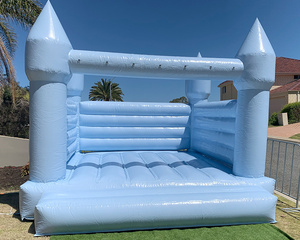 Buttafuori gonfiabili di salto bianchi gonfiabili di salto del castello rimbalzante della casa di rimbalzo <span class=keywords><strong>blu</strong></span> rosa pastello variopinta di Macaron da vendere - Product Image 4