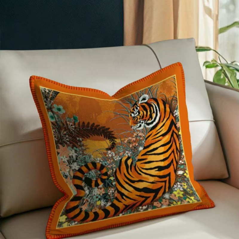 Coussin Carré Luxe | Fourrure Véritable Renard | Orange Coussin Carré Luxe | Fourrure Véritable Renard | Orange