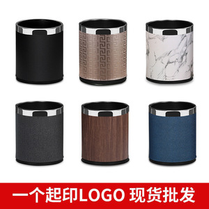 Fireproof Hotel Trash Can Cylindrical Double Layered Thickened Stainless Steel Indoor Use for Home Office KTV - Product Image 3