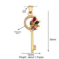 Huile colorée goutte émail étoile fleur coeur clé pendentif à breloque, collier Bracelet pendentif fabrication de bijoux artisanat pratique approvisionnement M65