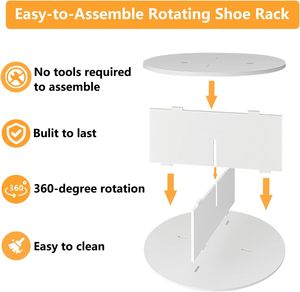 Tùy chỉnh tiết kiệm không gian xoay Giày giá hiện đại bán buôn cao lớn 360 lưu trữ nhựa Giày Kệ quần áo cửa hàng kệ trưng bày - Product Image 3