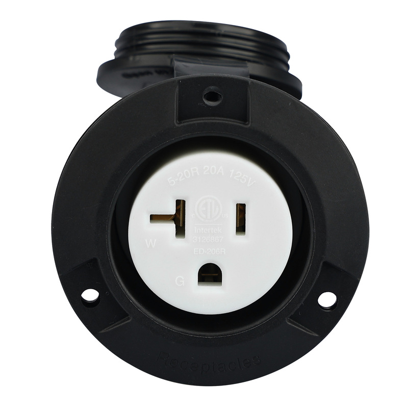 NEMA 5 20R Flanged Power Outlet