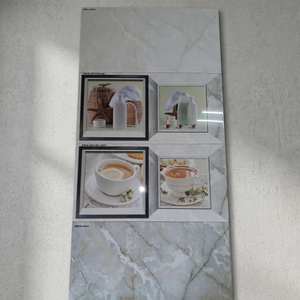 Carreaux muraux en céramique bleu blanc 300x600mm Conception de tasse à café de cuisine Finition brillante Idéal pour la taille intérieure 30x60cm 12x24 - Product Image 5