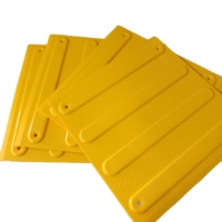 Dalles Tactiles ABS 300x300x10mm Points et Barres Jaunes Antidérapantes Vente Directe Usine pour Aéroport Gare Bâtiment Gouvernemental