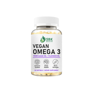 Gélules végétaliennes d'oméga 3 de haute qualité avec vitamine K2 pour soutenir la santé cellulaire, la fonction immunitaire et la fonction cérébrale – Compléments en gélules - Product Image 1