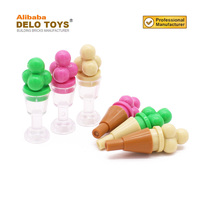 Pièces de bricolage en ABS pour jouets, ma propre création, blocs de construction, briques en plastique, cornet de crème glacée 1*1, 1 X 1 inversé avec barre (N°11610)