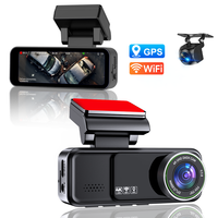 Mini caméra embarquée 4K 3,2 pouces à double objectif avec vision nocturne, surveillance GPS, Wi-Fi 5G, capteur G, enregistrement en boucle et enregistreur vidéo