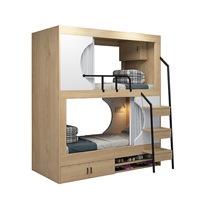 Lits superposés en acier et en bois de style moderne Lit double capsule pour hôtel