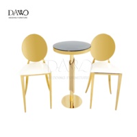 Comptoir de bar rond en acier inoxydable noir et verre moderne pour hôtel et centre commercial, table à cocktails pour événements