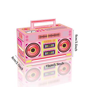 Huancai 80s 90s Novelty <strong>Boom</strong> Favor Box Retro Radio Cassette Candy Treat Boxes Paper Gift Goody Box for Hip Hop Party Supplies - Product Image 4
