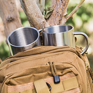 Tasses à double paroi en acier inoxydable sans BPA, tasses à café et à thé en métal, tasses isolées avec poignée, ensemble de camping durable, tasses incassables - Product Image 5