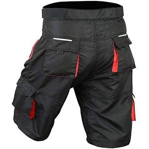 Shorts de VTT pour hommes, style baggy, course tout-terrain, doublure rembourrée, pantalon de vélo, noir, rouge, XX-Large - Product Image 3