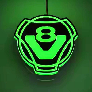 Badge lumineux LED coloré avec logo <span class=keywords><strong>V8</strong></span> 24V pour camion lourd <span class=keywords><strong>Scania</strong></span>, compatible avec la calandre avant. - Product Image 4