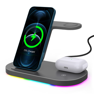 <span class=keywords><strong>Chargeur</strong></span> Portable sans fil 3 en 1 RGB led, Station de charge rapide pour Samsung <span class=keywords><strong>Galaxy</strong></span> S22/S21/S20/<span class=keywords><strong>Note</strong></span> 20/10, <span class=keywords><strong>Galaxy</strong></span> Watch <span class=keywords><strong>4</strong></span>/3 - Product Image 3