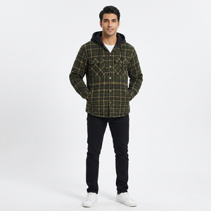 Chaqueta de Franela a Cuadros para Hombre, Chaqueta de Invierno Cálida de Tela Vintage con Logotipo Personalizado, Forro Polar de Sherpa, Estilo Casual - Product Image 1