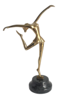 Statue de fée grandeur nature en cuivre personnalisée, sculpture de danseuse en bronze et laiton à vendre