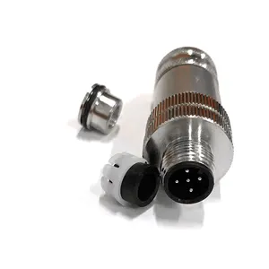 High quality male gender industrial application metal m12 field wireable connector power electrical connector