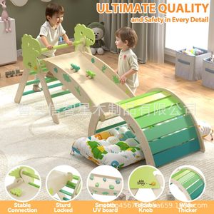 Structure de jeu d'escalade intérieure en bois 185.92x52.07x57.91cm 9-en-1 pour enfants de 3 à 6 ans - Product Image 3