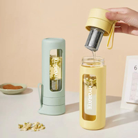 Botol Minum Kaca 380ml Grosir, Logo Dapat Disesuaikan, dengan Infuser untuk Teh dan Minuman