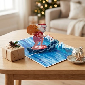 Tarjeta de felicitación navideña 3D emergente, hecha a mano, de papel impreso, tarjeta de invitación festiva, tarjeta de regalo - Product Image 2