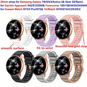 Bracelets de <span class=keywords><strong>montre</strong></span> en silicone sport de 20 mm, bracelet de remplacement pour <span class=keywords><strong>montre</strong></span> <span class=keywords><strong>Xiaomi</strong></span> <span class=keywords><strong>Mijia</strong></span> Quartz Watch Mi Bro Air pour femmes - Product Image 2