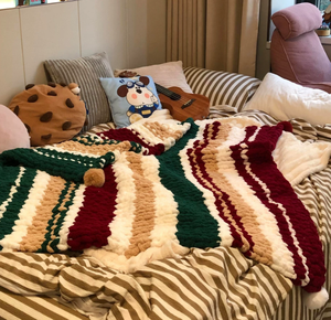 DIY Chunky Knit Blanket Kit - Handmade Crochet Nap Throw Material Set - Festive Christmas <b>Decor</b> & Cozy <b>Winter</b> Scene Props - Product Image 4