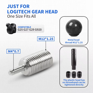 Sim Racing Shift <b>Knob</b> Adapter Aluminum Alloy <b>Gear</b> Shifter Connect Screw For Logitech G29 G923,Convert M4 Thread To M12x1.25 - Product Image 6