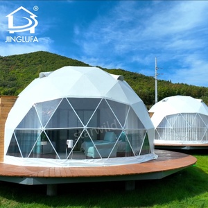 Ngoài Trời Không Thấm Nước PVC Glamping Safari Vòng Lều Lều Geodesic Dome Nhà Lều Với Phòng Tắm Bông Cách Nhiệt - Product Image 3
