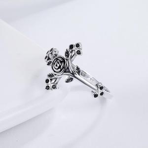 SCR179 cross rose <span class=keywords><strong>Pierre</strong></span> branch gothic men's ring ornament ring - Product Image 2