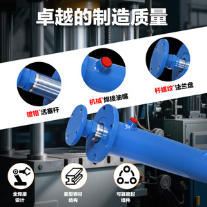 Cilindro Hidráulico de 20 Toneladas para Grúas, Cargadoras y Prensas con Varilla de Pistón Roscada con Brida, Venta Directa de Fábrica - Product Image 5
