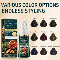 Crème colorante pour cheveux avec tête de brosse, formule végétale pour couvrir les cheveux gris, coloration capillaire en une seule étape, logo et emballage personnalisés pris en charge