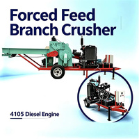 Broyeur de bois mobile à moteur diesel type 600 avec alimentation forcée pour branches d'arbres et bambou