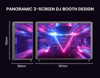 Comptoir de DJ portable avec tiroir, écran LED et façade de table pour station de bar