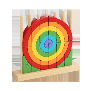 Customized Wooden Rainbow Stacking Machine Nested 3D Puzzle NEW Blocks Educational Learning Montessori <b>Toys</b> for Toddlers Kids - Product Image 5