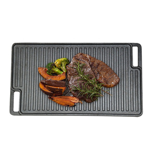 Vente chaude OEM ODM Poêle à griller <span class=keywords><strong>rectangulaire</strong></span> en fonte pré-assaisonnée, durable, facile à nettoyer, compatible gaz et <span class=keywords><strong>induction</strong></span>, double face - Product Image 4