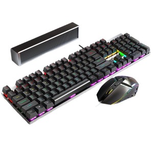 Teclado Mecánico AMG100 de 104 Teclas con Retroiluminación RGB, Teclado para Juegos con Teclas Multimedia, Marco Metálico y Cable de 1.5M - Product Image 2
