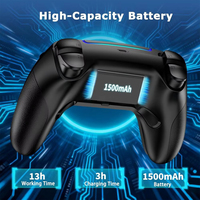 Controlador de Juego Inalámbrico SZ-5008B BT para P5, PC, IOS, con Giroscopio de Seis Ejes, Iluminación RGB, Gamepad con Conector de Audio Estéreo de 3.5mm y 1500mAh