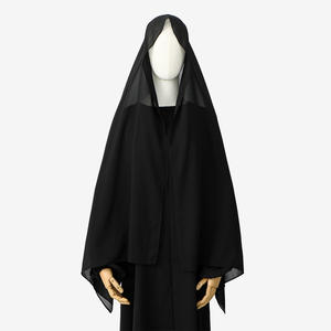 Nouveau foulard prêt-à-porter, <span class=keywords><strong>tuban</strong></span>, long châle, bande élastique, foulards solides, hijab instantané en mousseline, hijab musulman pour femmes avec bretelles - Product Image 5