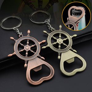 High Quality Custom logo Creative Metal Rudder Bottle Opener Keychain Gift <b>Beer</b> Bottle Opener Keyring Key Chains - Product Image 1
