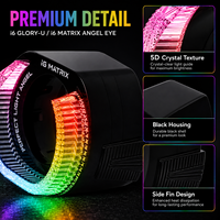 Lampe de décoration de phare de voiture à LED RGB 5D Crystal Angel Eye de 3,0 pouces, contrôle par application, vente chaude