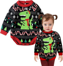 2025 nouveauté OEM noël Jacquard <span class=keywords><strong>pull</strong></span> <span class=keywords><strong>pull</strong></span> pour la famille vêtements de nuit pleine maison wapiti conception famille vêtements - Product Image 5