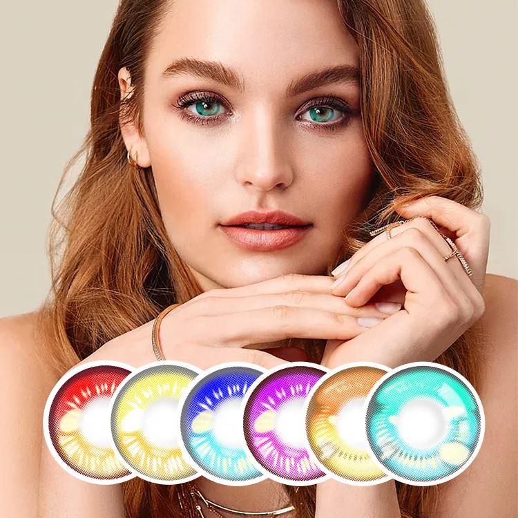 AFancy Pro Color Coscon 8 Colors Anime Eye Soft Lenses Disposable Silicone Hydrogel Contact Lenses Halloween Crazy Contact Lens