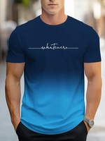 T-shirt sportif dégradé pour homme, imprimé par transfert thermique, en tissu mesh, séchage rapide, anti-UV, à manches courtes