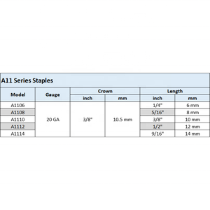 निर्माता 20 गा गैल्वेनाइज्ड 3/8 "क्राउन 3/8 \ लंबा ए 11 स्टेपल हथौड़ा फर्नीचर के लिए स्टेपलर के लिए स्टेपल से निपटने - Product Image 3